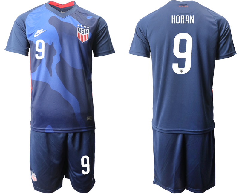 Men 2020-2021 Season National team United States away blue #9 Soccer Jersey->united states jersey->Soccer Country Jersey
